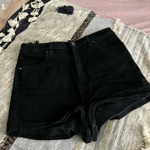 Urban Outfitters Pin Up Super High Rise Black Denim Shorts